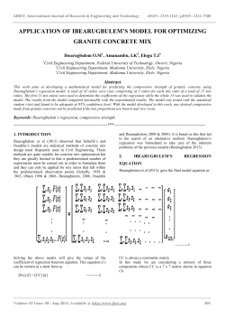 application of ibearugbulem`s model for optimizing granite