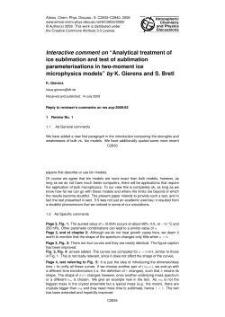 Interactive comment on &ldquo;Analytical treatment of ice sublimation and