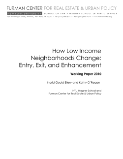 How Low Income Neighborhoods Change