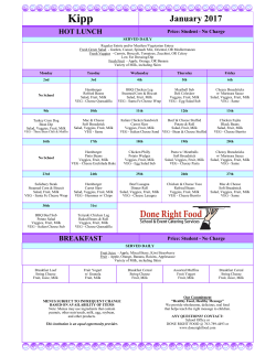 Lunch Menu - KIPP Minnesota