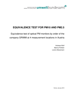 equivalence test for pm10 and pm2.5