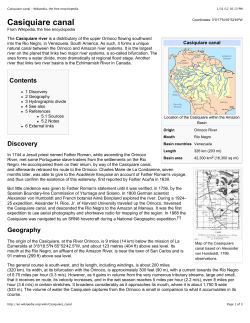 Casiquiare canal - Wikipedia, the free encyclopedia