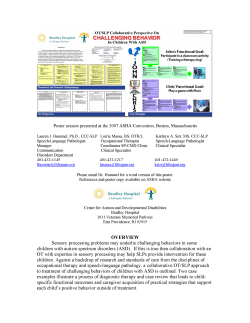 OT/SLP Collbaborative Perspective On CHALLENGINNG