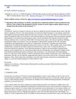 Disruption of mitochondria during tocotrienol-induced