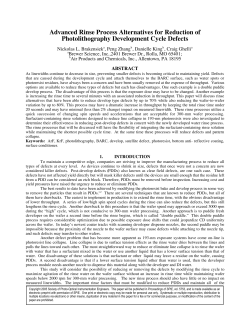 Proceedings of SPIE: Advances in Resist