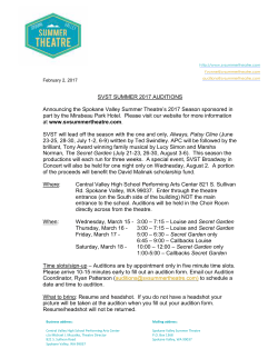 Auditions - Spokane Valley Summer Theatre