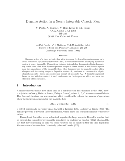 Dynamo Action in a Nearly Integrable Chaotic Flow