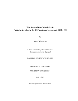 The Acme of the Catholic Left: Catholic Activists in the