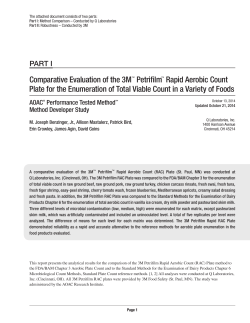 Comparative Evaluation of the 3M&trade; Petrifilm&trade; Rapid Aerobic