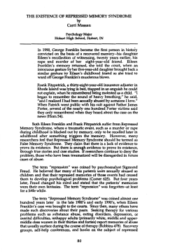The Existence of Repressed Memory Syndrome (1996)