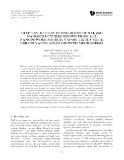 SHAPE EVOLUTION IN ONE-DIMENSIONAL ZnO