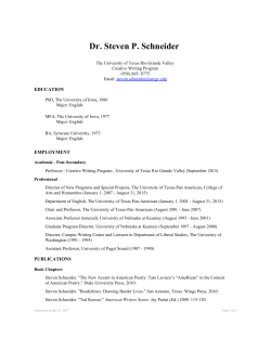 CV - University of Texas Rio Grande Valley