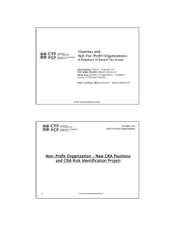 Non-Profit Organization - Canadian Tax Foundation