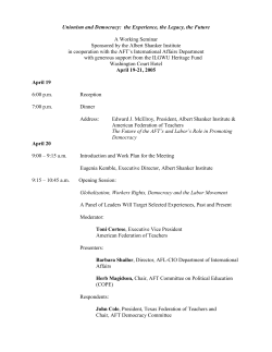 Unionism and Democracy - Albert Shanker Institute