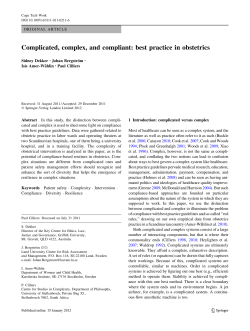 Complicated, complex and compliant&rdquo; Best