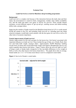 Technical Note Lamb Survival as a trait for Blackface sheep