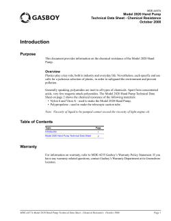 Model 2020 Hand Pump Technical Data Sheet