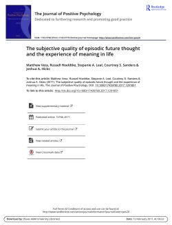 The subjective quality of episodic future thought and the experience
