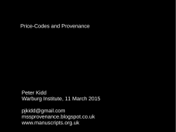 Price-Codes and Provenance