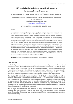 UPC parabolic flight platform: providing inspiration for the explorers