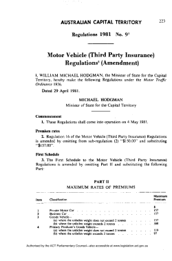 Motor Vehicle (Third Party Insurance