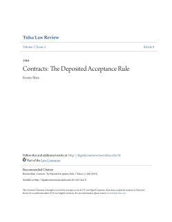 Contracts: The Deposited Acceptance Rule
