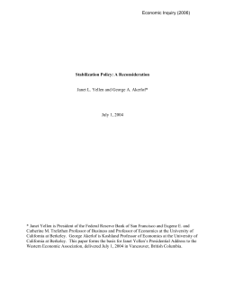 Stabilization Policy: A Reconsideration
