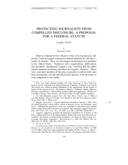 protecting journalists from compelled disclosure