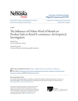 The Influence of Online Word of Mouth on Product Sales in Retail E
