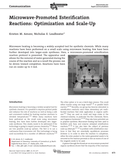 Microwave-Promoted Esterification Reactions: Optimization and