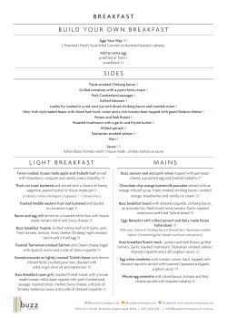 our breakfast menu