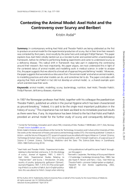 Contesting the Animal Model: Axel Holst and the Controversy
