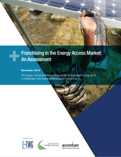 Franchising in the Energy Access Market