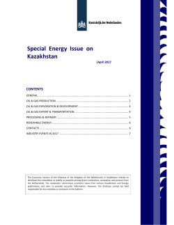 Special Energy Issue on Kazakhstan