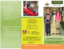 French Brochure 2 - Morinville Public School