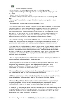 General Terms and Conditions 1. In this document the following