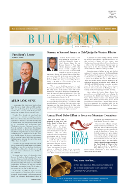 President`s Letter AULD LANG SYNE