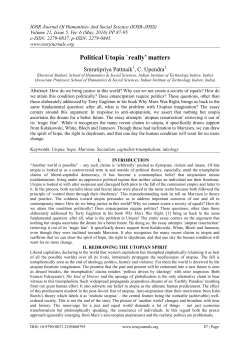 Political Utopia `really` matters