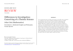Differences in Investigation: Conceiving of a Theistic Science