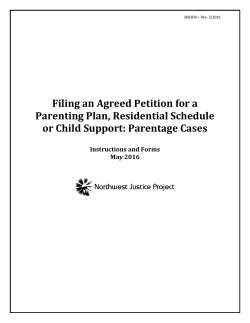 Filing an Agreed Petition for a Parenting Plan