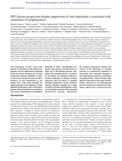 HIV disease progression despite suppression of viral replication is