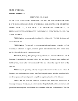 Hapeville Stormwater Utility Ordinance