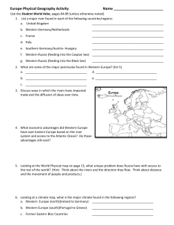 Europe Physical Geography Activity Name