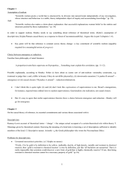 Chapter 1 Assumption of realism &ldquo;Scientific realism posits a world