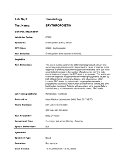 Lab Dept: Hematology Test Name: ERYTHROPOIETIN