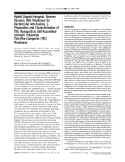 Hybrid Organic/Inorganic Reverse Osmosis (RO) Membrane for