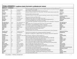 CHALLENGES 3 anglicko-český slovníček s příkladovými větami