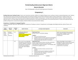 Florida Reading Endorsement Alignment Matrix Beacon Educator