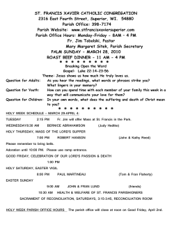 398-7174 Parish Website - Saint Francis Xavier Catholic Church