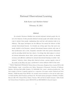 Rational Observational Learning